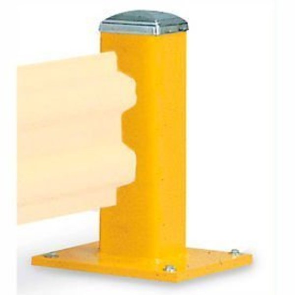 Wildeck Wildeck® Steel Single Column Post For Single Rail, 18"H, Yellow WC18